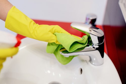 Carpet cleaning technician preparing equipment for a service appointment