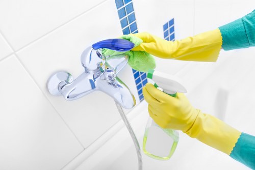 Professional carpet cleaner reviewing service conditions and liability terms