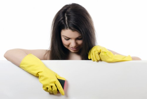 Local cleaning team removing construction dust in SW5